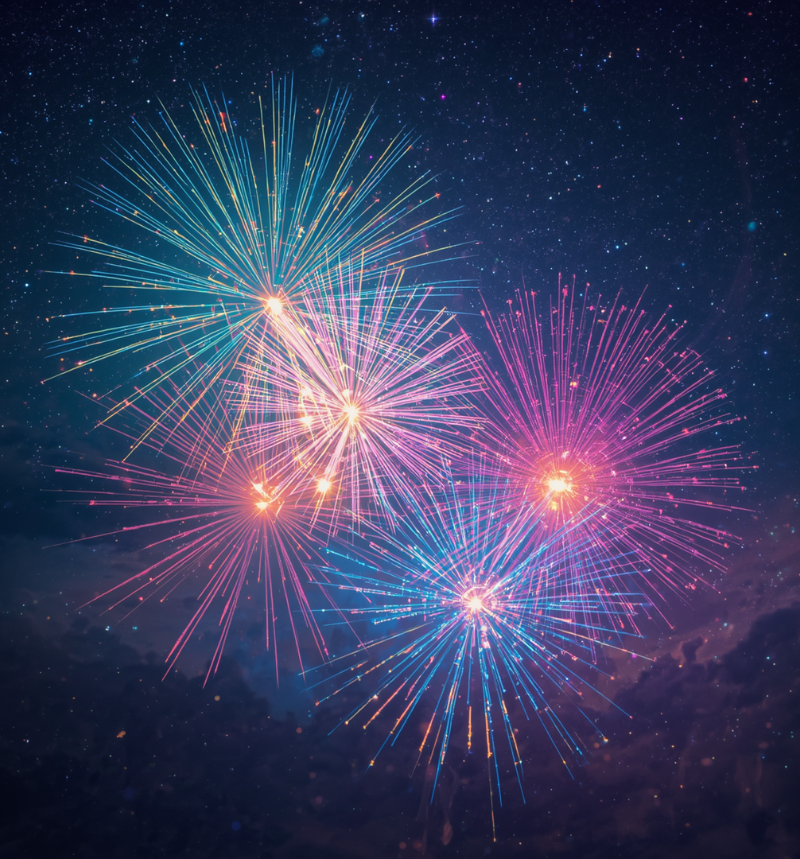 AI-generated vision of futuristic fireworks